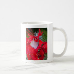 Red Petal Feather Art Print Tasse