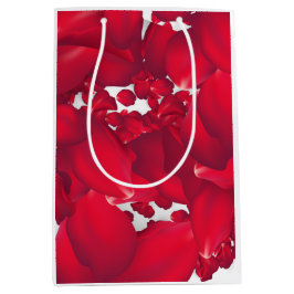 Red Petal Print Medium Gift Bag Mittlere Geschenktüte