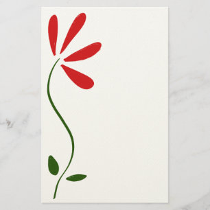 Red Petals Blume Stationery Briefpapier
