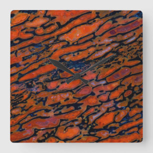 Red Petrified dinosaur Quadratische Wanduhr