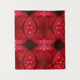 Red Petunia Ikat 4 Wandteppich