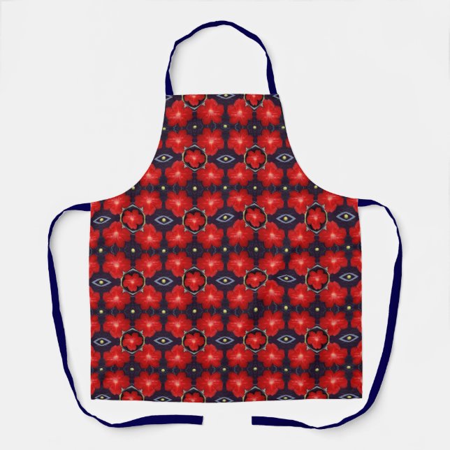 Red Petunia Pattern Schürze (Vorderseite)