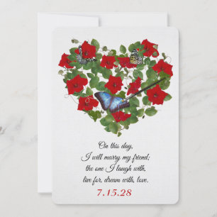 Red Petunia und Ivy Wedding Invite Einladung
