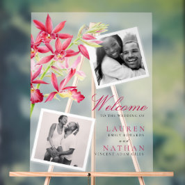 Red Phaiocalanthe Juwel Orchid Aquarell Hochzeit Acrylschild