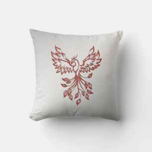Red Phoenix erhöht Silber Kissen