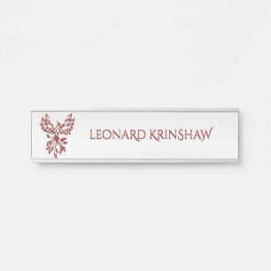 Red Phoenix erhöht Silber Türschild