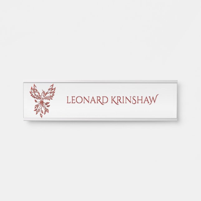 Red Phoenix erhöht Silber Türschild (Vorderseite )