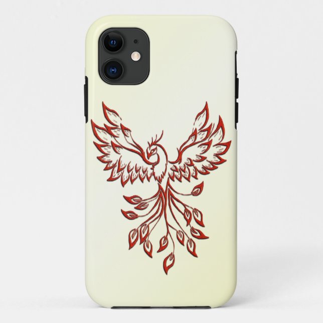 Red Phoenix Erhöhungen Case-Mate iPhone Hülle (Rückseite)