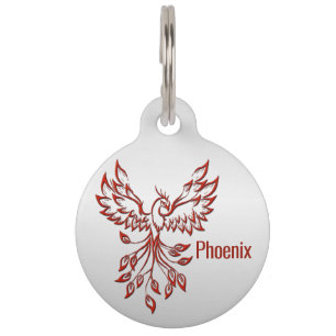 Red Phoenix Erhöhungen der Silver Pet ID-Markierun Haustiermarke