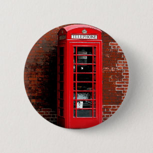 Red Phone Box London England UK Button