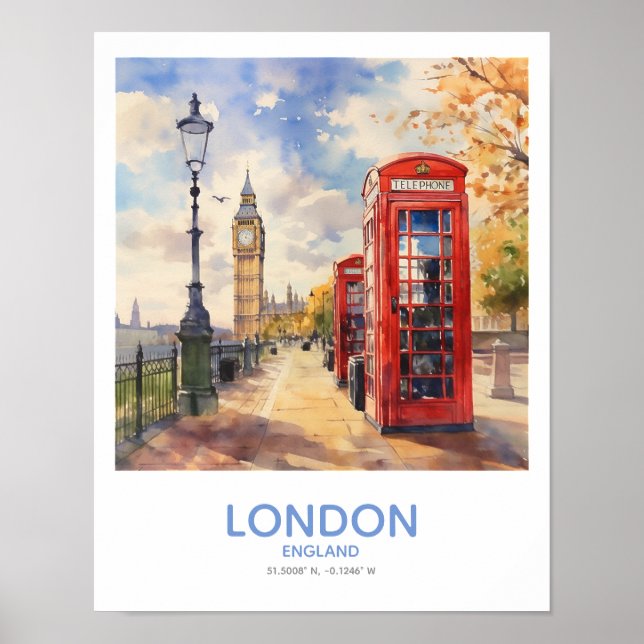Red Phone Boxes und Big Ben - London, England Poster (Vorne)
