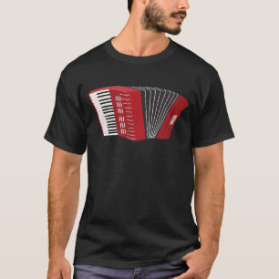 Red Piano Accordionist Design für Musik T-Shirt