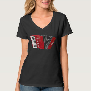 Red Piano Accordionist Design für Musik T-Shirt