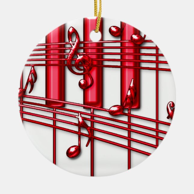 Red Piano Keyboard Ornament (Vorne)