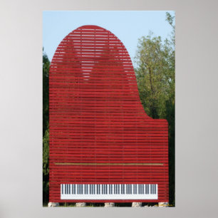 Red Piano Poster