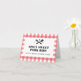 Red Picnic Kariert I Do GRILLEN Description Card Karte