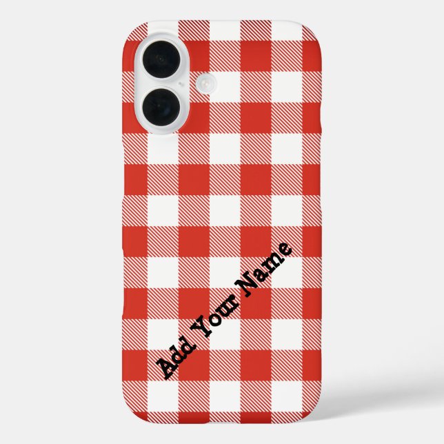 Red Picnic Kariert mit Individuelle Name Case-Mate iPhone Hülle (Rückseite)