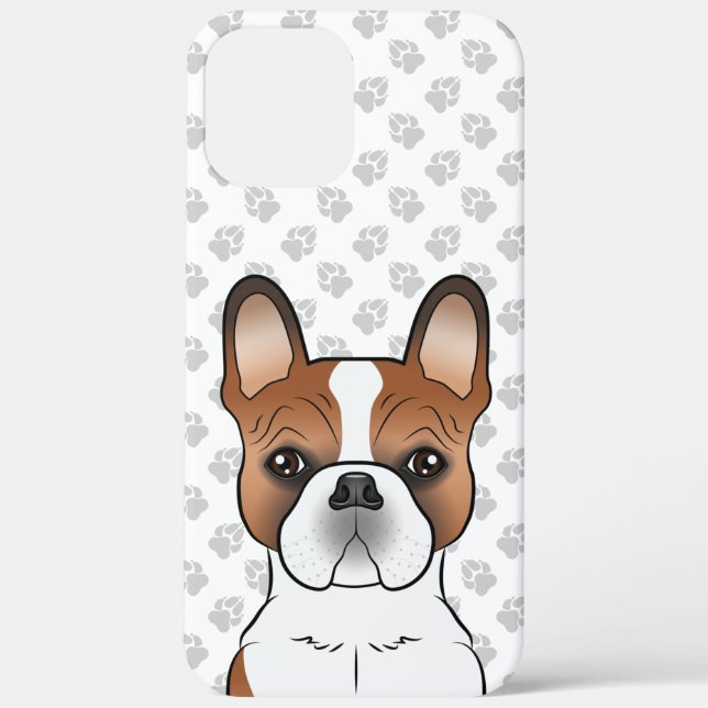 Red Piebald French Bulldog Niedlicher Cartoon Dog  Case-Mate iPhone Hülle (Rückseite)