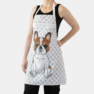 Red Piebald French Bulldog Niedlicher Cartoon Dog  Schürze