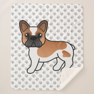 Red Piebald French Bulldog Niedlicher Cartoon Dog Sherpadecke
