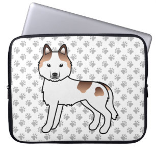Red Piebald Siberian Husky Niedlich Cartoon Dog Laptopschutzhülle