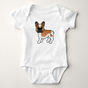 Red Pied French Bulldog Niedlich Cartoon Dog Baby Strampler