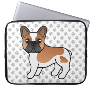 Red Pied French Bulldog Niedlich Cartoon Dog Laptopschutzhülle