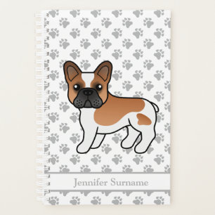 Red Pied French Bulldog Niedlicher Cartoon Dog & T Planer