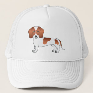 Red Pied Kurz Hair Dackel Niedlich Cartoon Dog Truckerkappe