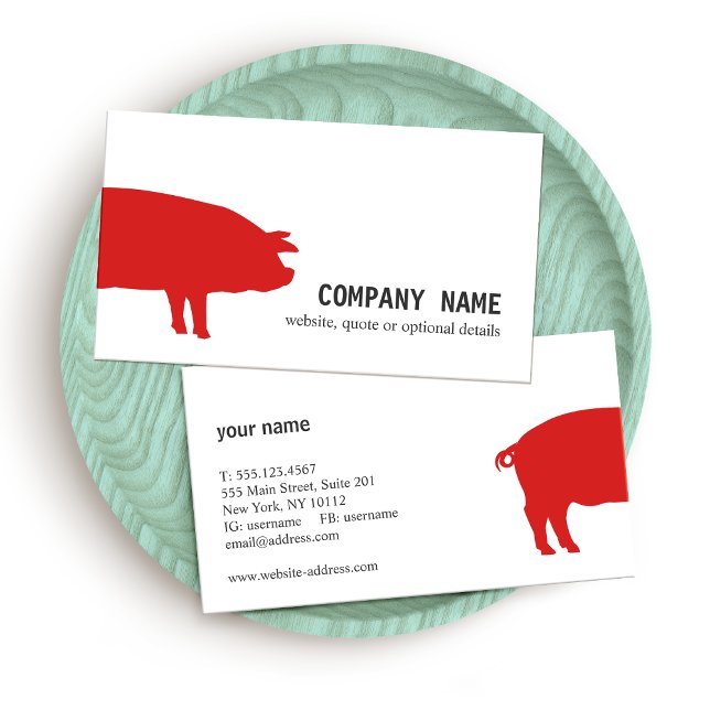 Red Pig Business Card Visitenkarte (Von Creator hochgeladen)