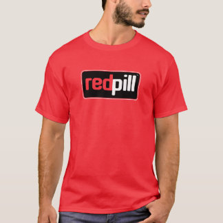 Red Pill™ Text Black Logo Red T - Shirt