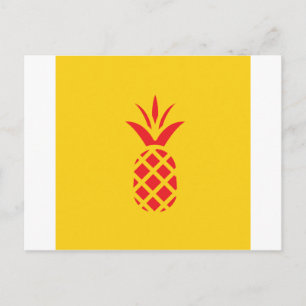 Red Pine Apple in Gelb. Postkarte