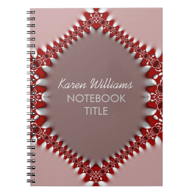 Red Pink Batik Lace Notebook Notizblock (Vorderseite)