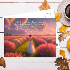 Red PInk Bushes Garden Bibelverse von Isaiah Postkarte