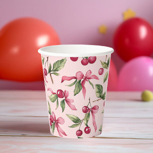 Red & Pink Cherry Paper Cup - Perfekt für den Gebu Pappbecher