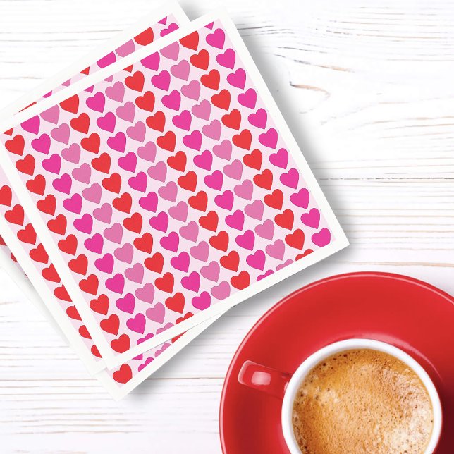 Red Pink Fuchsia Hearts Serviette (Von Creator hochgeladen)