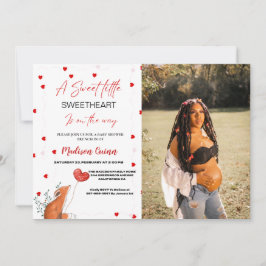 Red & Pink Heart ValentineSweetheart Baby Dusche Einladung