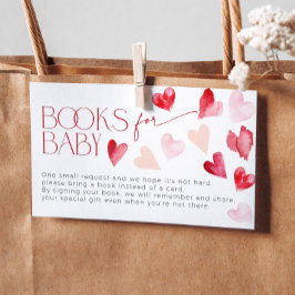Red Pink Hearts Valentine Books for Baby Request Begleitkarte
