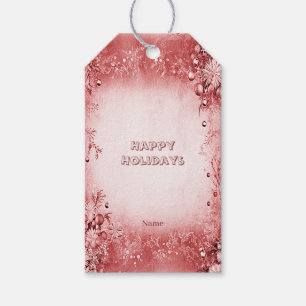 Red Pink Holiday Geschenk Tag Geschenkanhänger