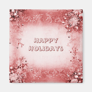 Red Pink Holiday Weihnachtsmagnet Magnet
