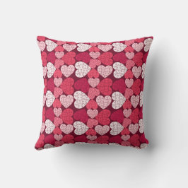 Red & Pink Jigsaw Puzzle Herzmuster Kissen