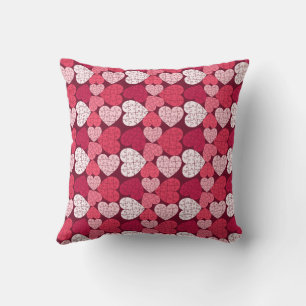 Red & Pink Jigsaw Puzzle Herzmuster Kissen