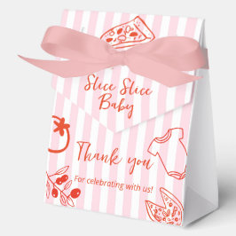 Red & Pink Pizza Baby Shower Thank you Favor Box Geschenkschachtel