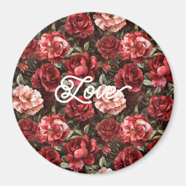 Red Pink Rose Flowers Magnet