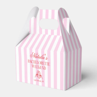 Red Pink Stripes Bachelorette Weekend Party Geschenkschachtel