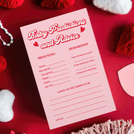 Red Pink Valentine Baby Shower Predictions Spiel