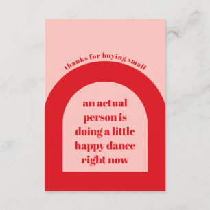 Red Pink Vielen Dank für Ihre Bestellung Einfügen  Begleitkarte