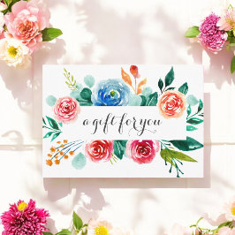 Red Pink White Floral Business Geschenkgutschein