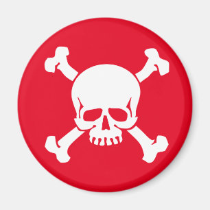 Red Pirate Jolly Rodger, Skull und Crossbones Magnet