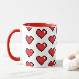 Red Pixel Heart Video Game Tasse